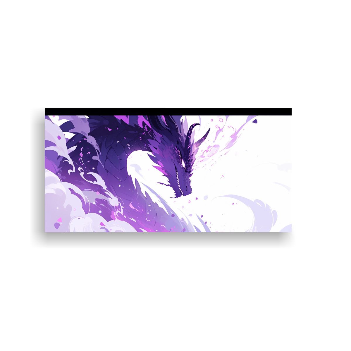 GENERICO - Pintura De Decoración Tema Dragón En Púrpura Y 140x70 Cm.