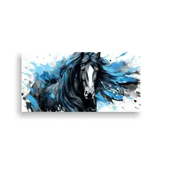 GENERICO - Pintura Pop Art De Un Caballo Clydesdale En Negro 120x60 Cm.