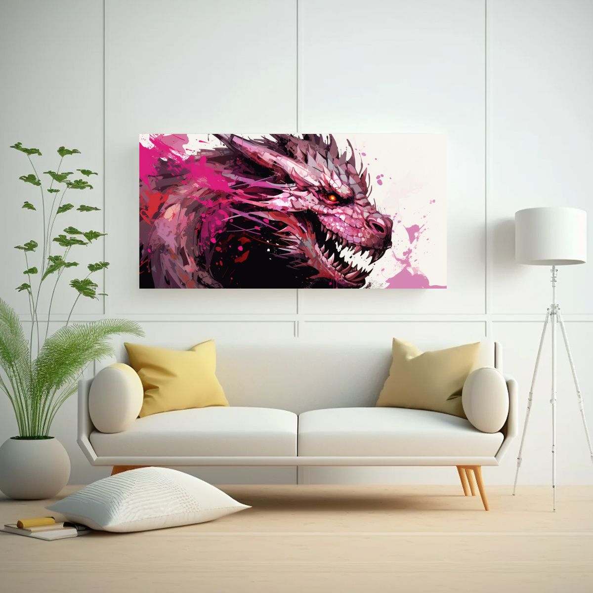 GENERICO - Pintura Decorativa Expresión Equilibrio Dragón 120x60 Cm
