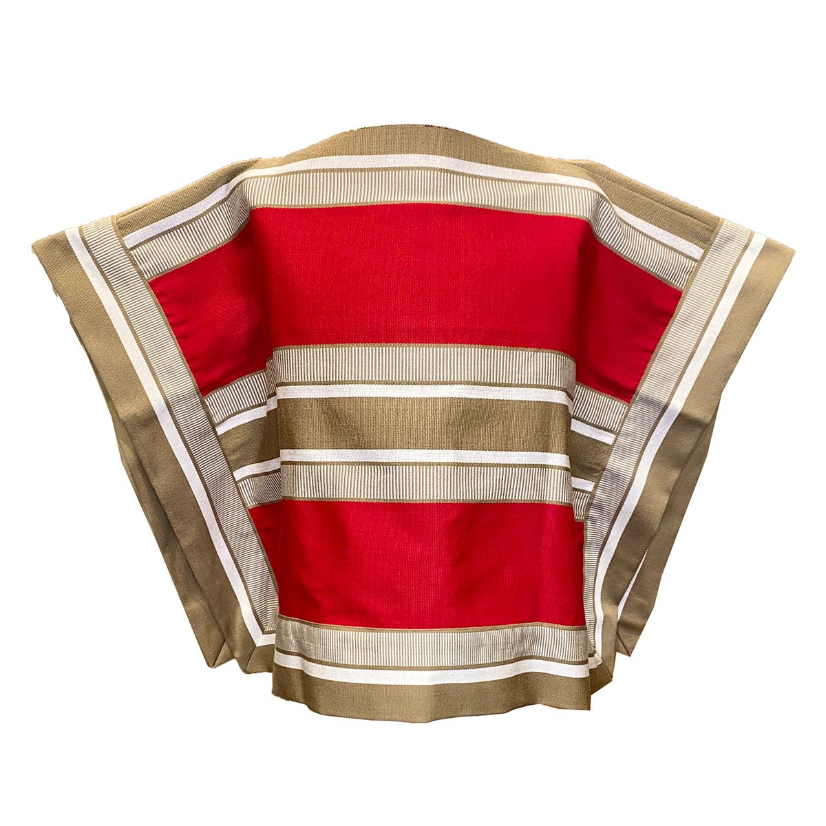 CORRALERO SASTRERIA - Manto huaso Lana nacional telar  beige-rojo