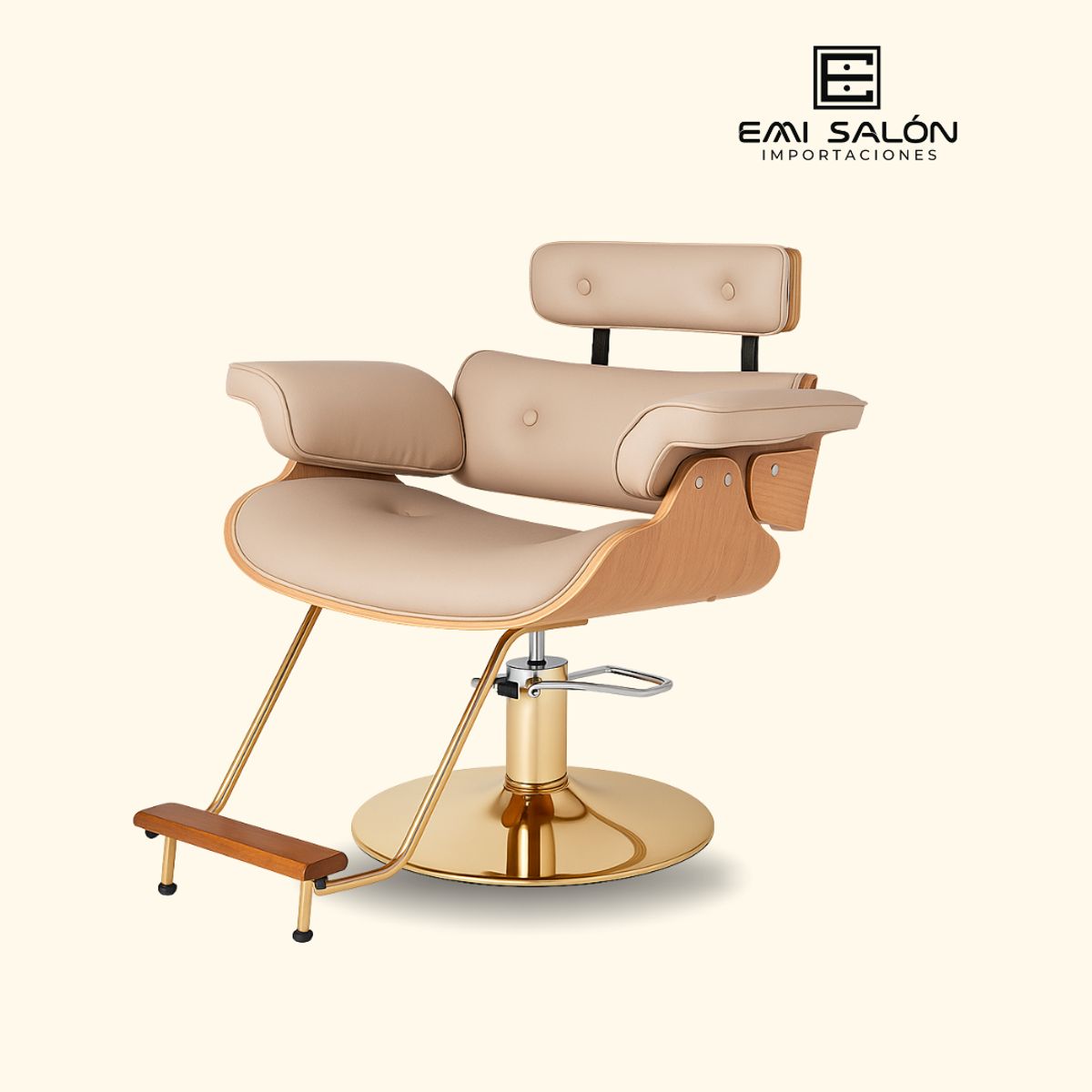 GENERICO - Silla de Peluquería Hidráulica Clásica Modelo Emi Grey