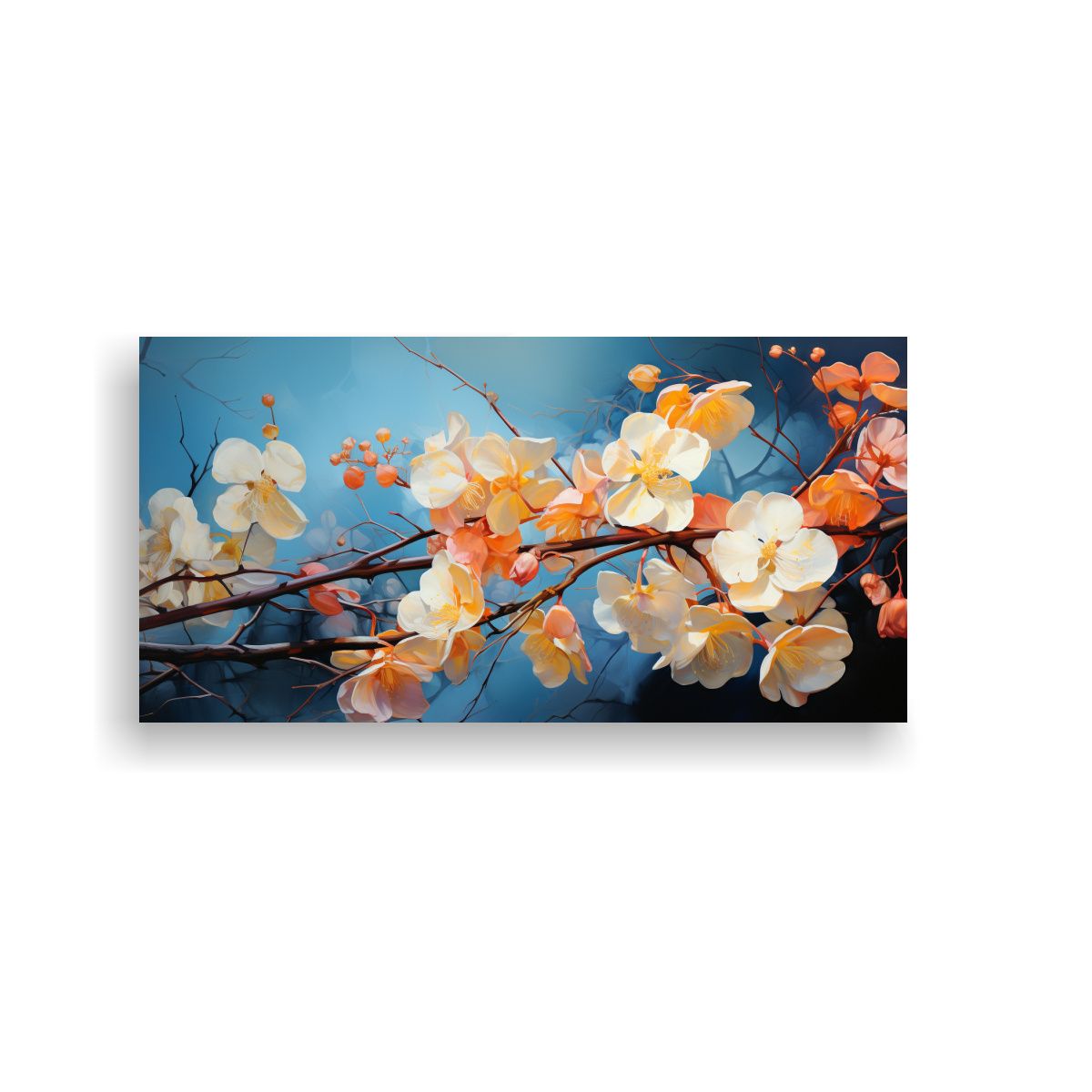 GENERICO - Pintura Abstracta Detallada De Flores De Tilo En 140x70 Cm