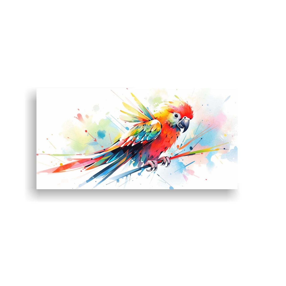 GENERICO - Lienzo Moderno De Un Loro En Colores Vibrantes Y 120x60 Cm