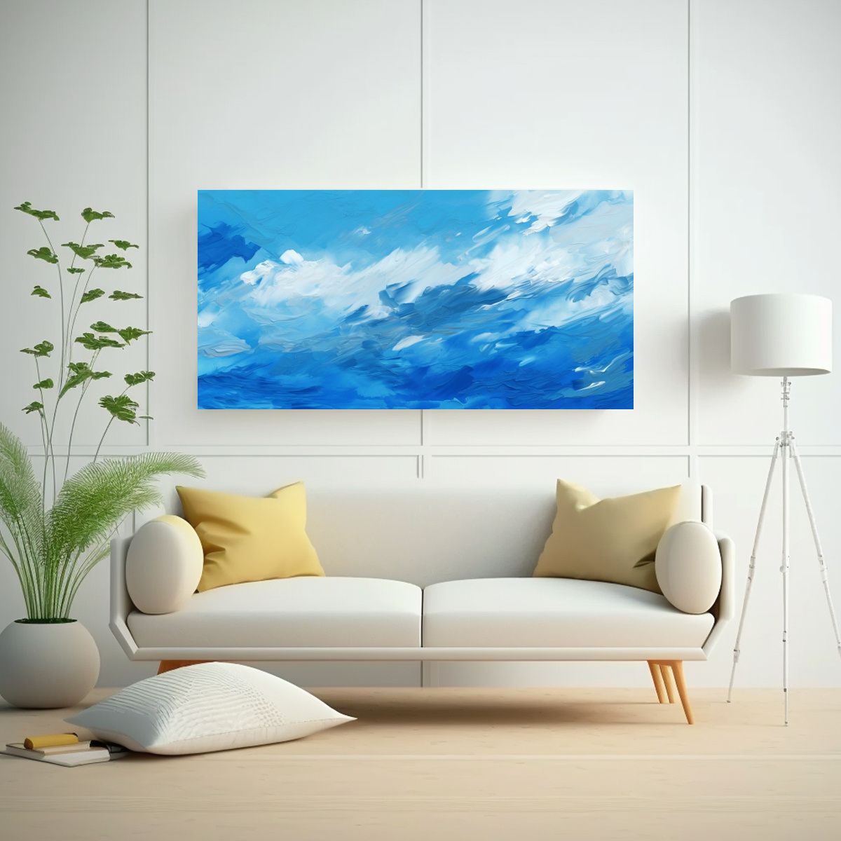 GENERICO - Cuadro Abstracto Minimalista Con Pinceladas 120x60 Cm