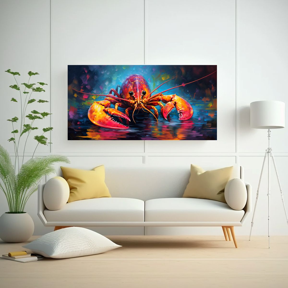 GENERICO - Cuadro Estilo Estilo óleo Colorido De Cangrejo 140x70 Cm