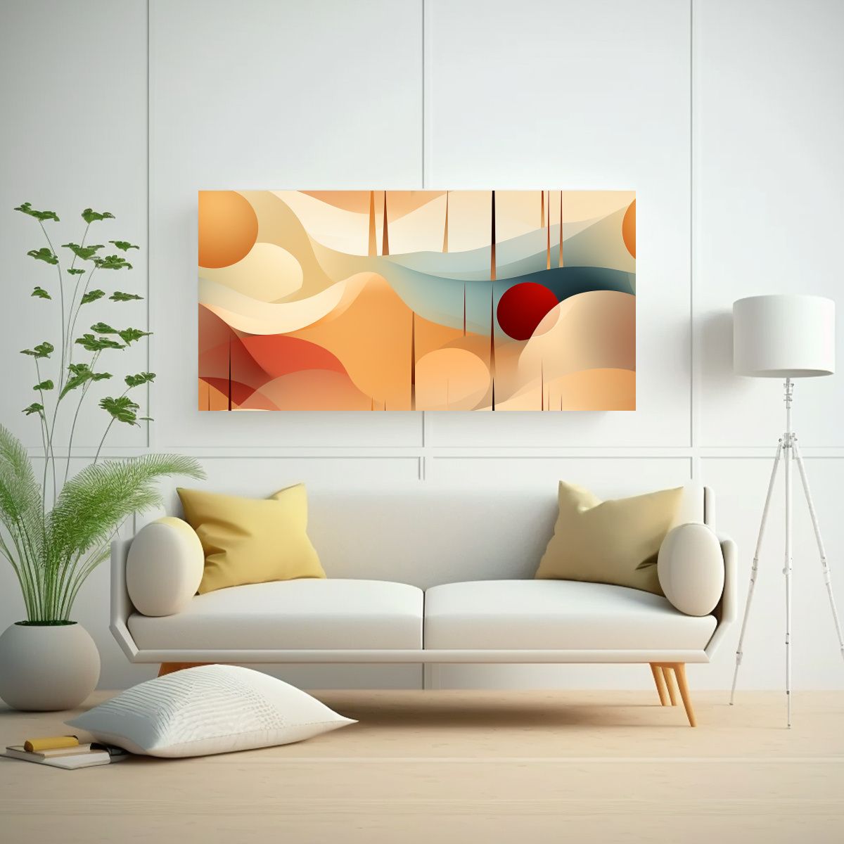 GENERICO - Cuadro Abstracto De Lienzo Con Tonos Calma Y 120x60 Cm