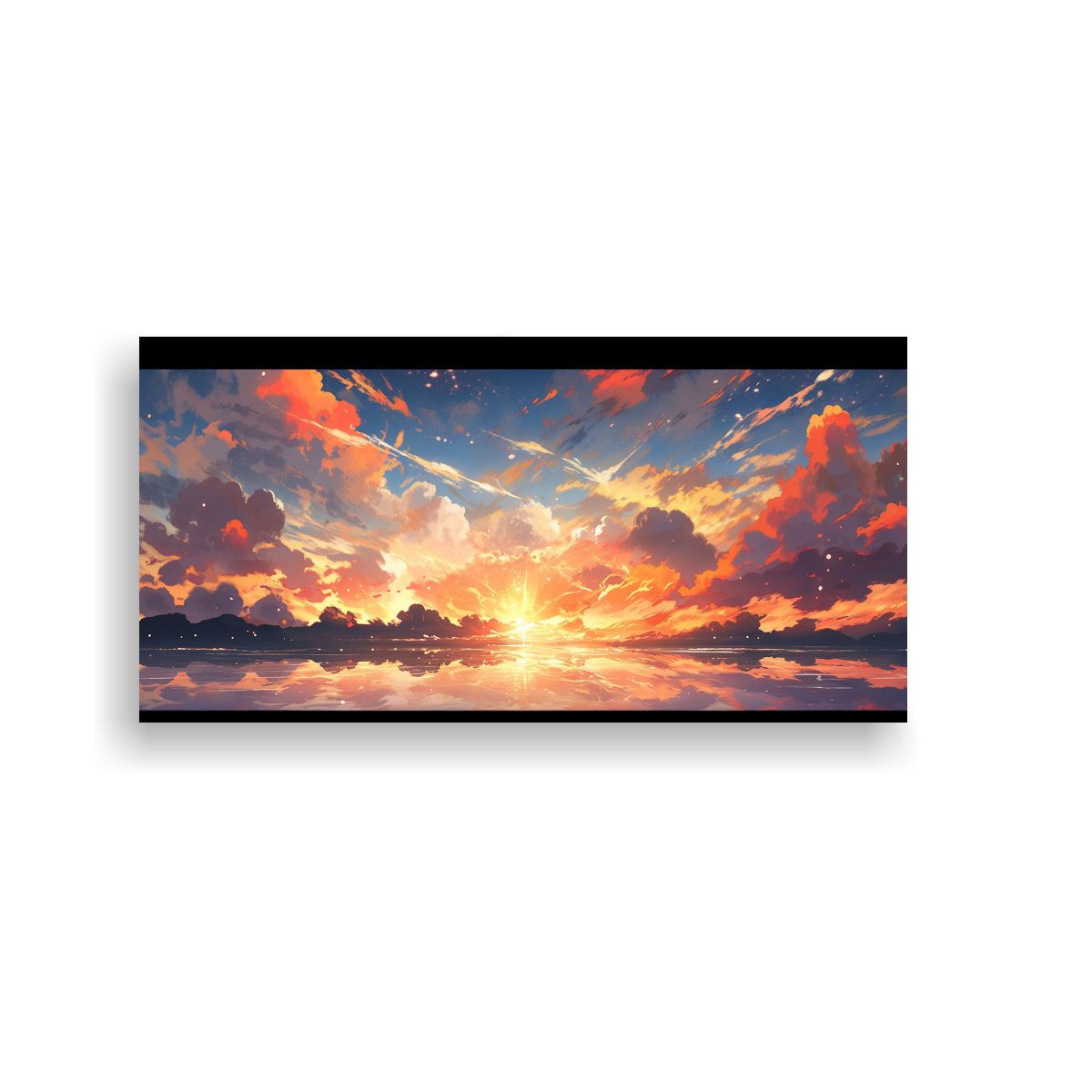 GENERICO - Cuadros Modernos Reflejo Amanecer Y Atardecer Con 140x70 Cm.