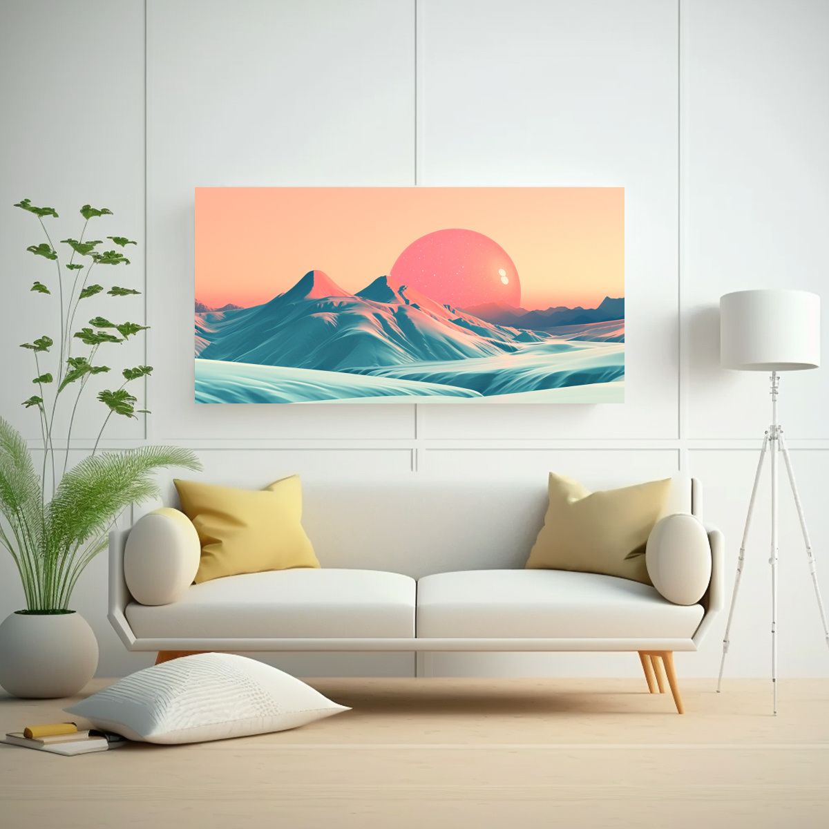 GENERICO - Pintura Paisajística Minimalista En Bastidor 120x60 Cm