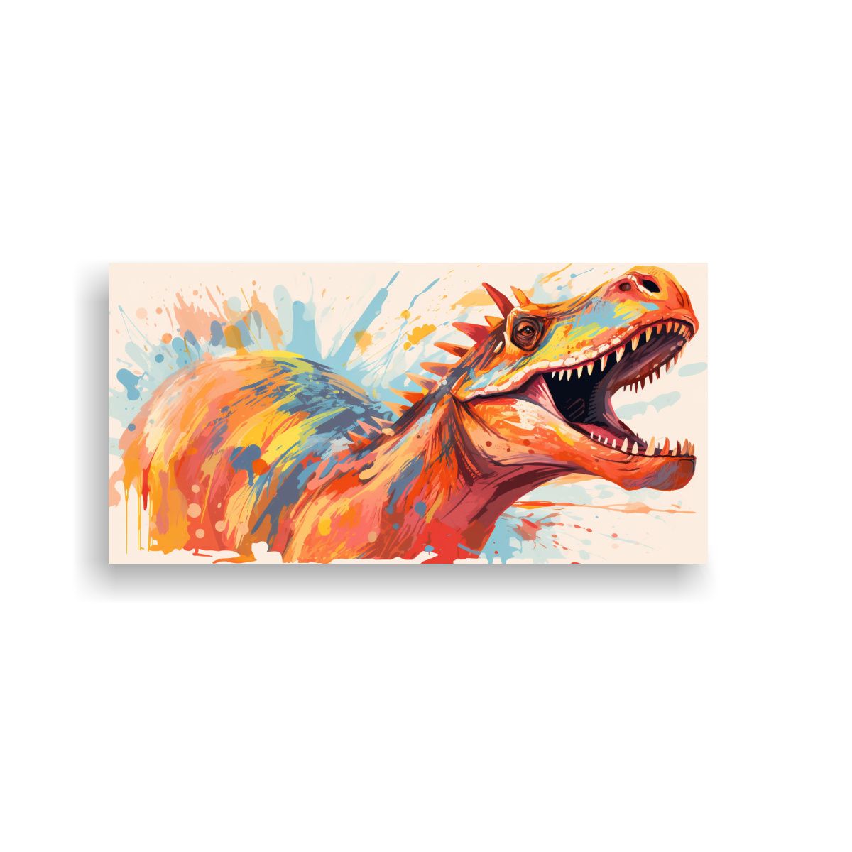 GENERICO - Cuadro Minimalista De Spinosaurus En Colores 140x70 Cm