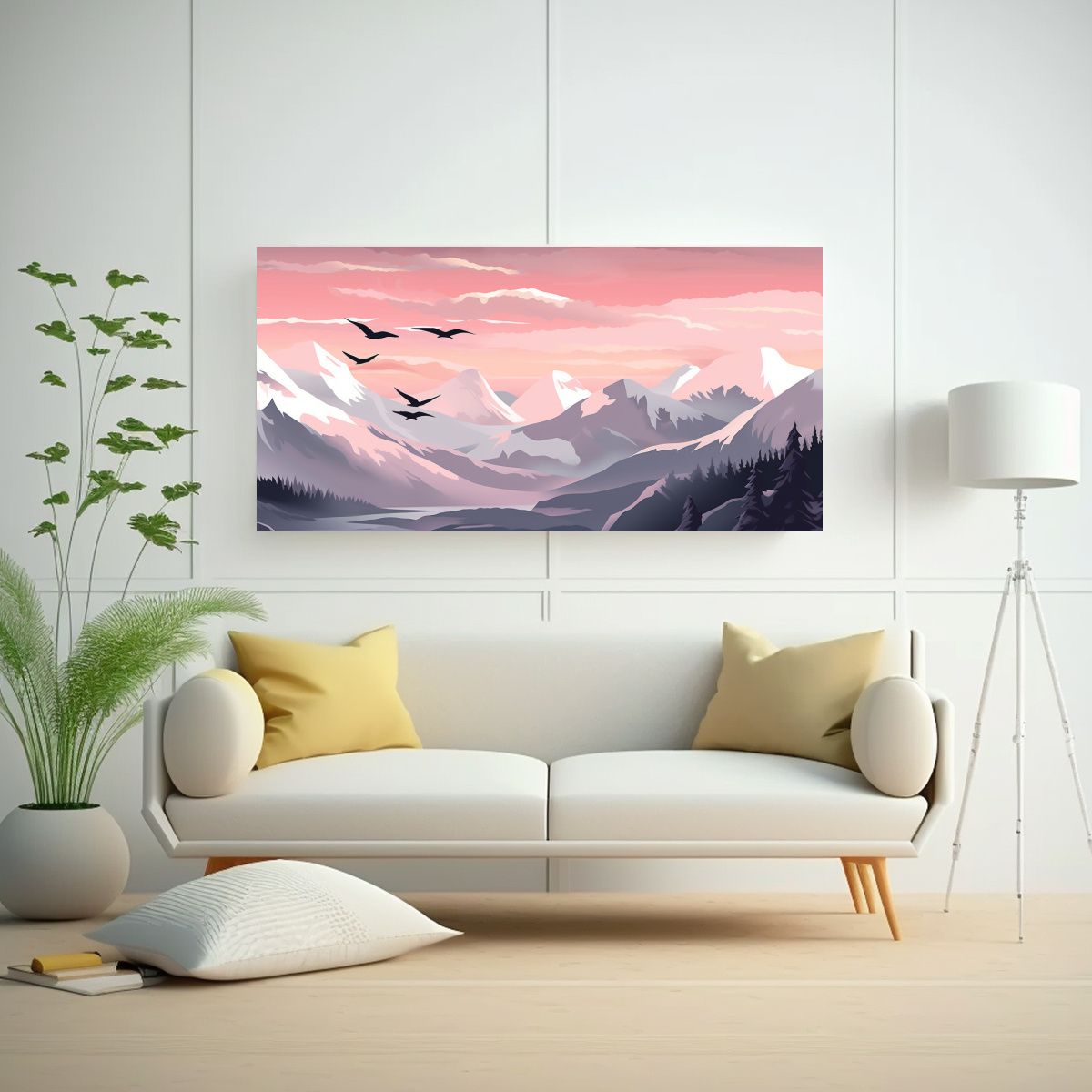 GENERICO - Pintura Vanguardia Cuadro Exclusivo De Montaña 140x70 Cm