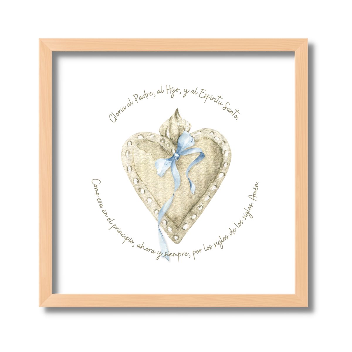 LAFANTINA - CUADRO RELIGIOSO COMUNION O BAUTIZO CORAZÓN CON ORACIÓN GLORIA  AL PADRE