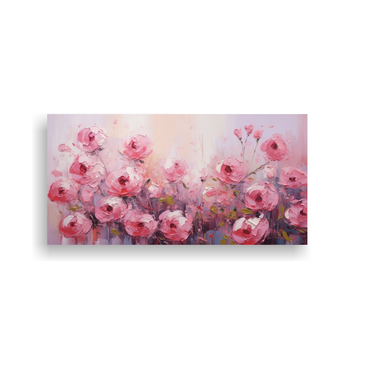 GENERICO - Pintura Floral En Lienzo Estilo Fine Art Tonos 140x70 Cm