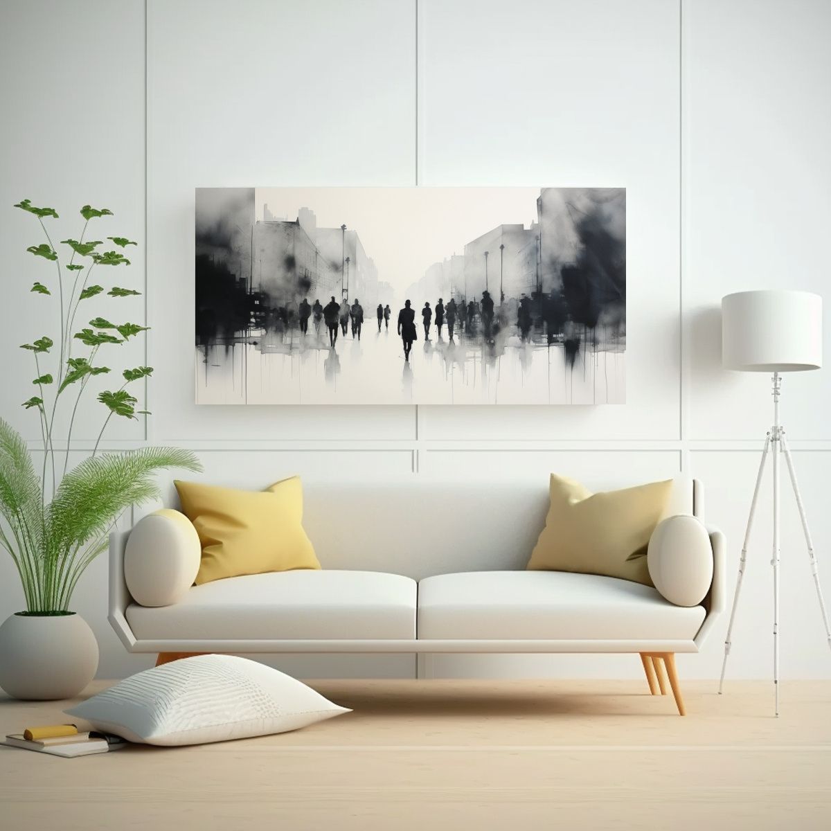 GENERICO - Cuadro De Lienzo Brillante De Dibujo En Tinta De 120x60 Cm