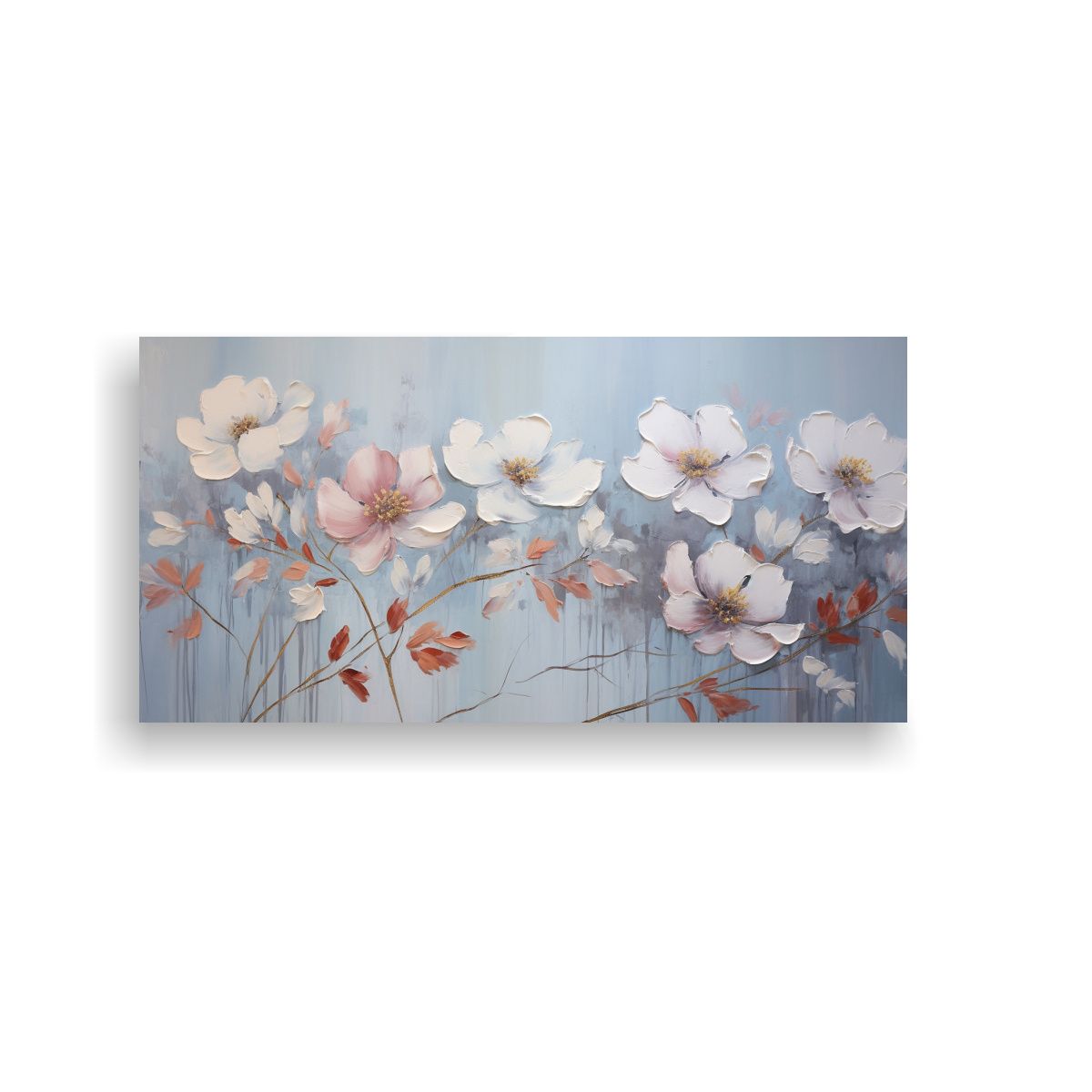 GENERICO - Pintura De Flores En Lienzo Estilo Arte De Pared 140x70 Cm