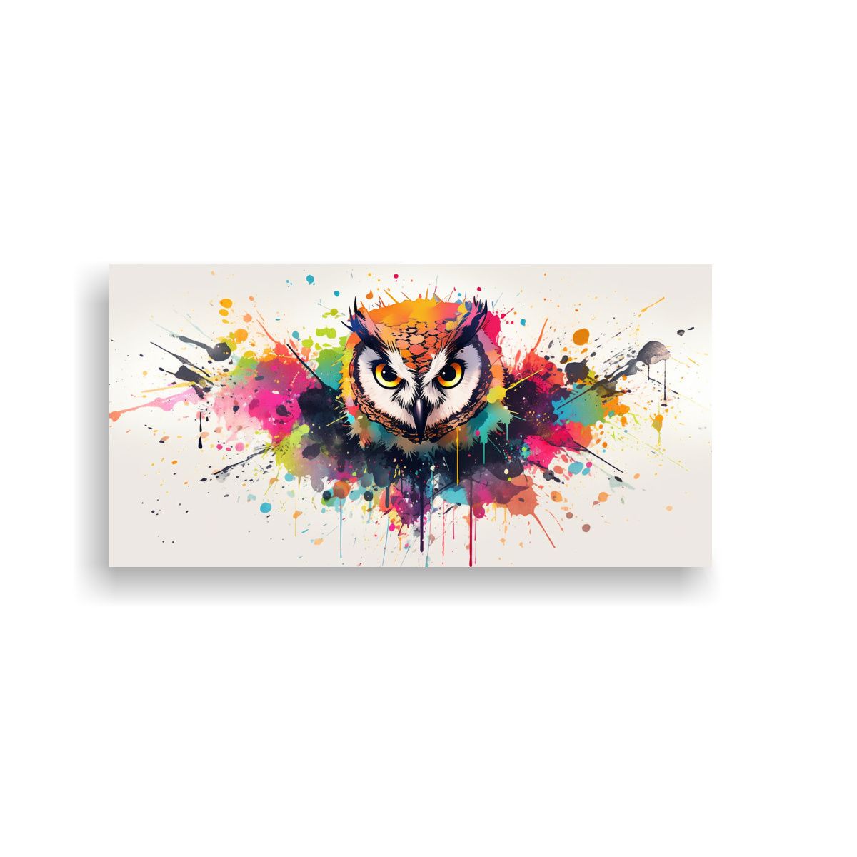 GENERICO - Cuadro Estilo Galería De Búho En Colores 120x60 Cm