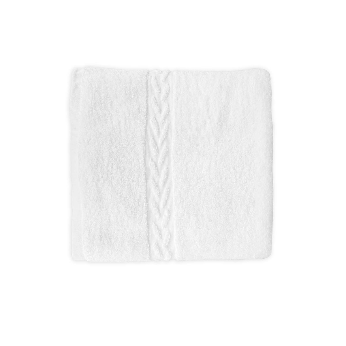 TEXTIL SUPER - TOALLA BLANCA MANO 600 GR/MT² JACQUARD LAUREL