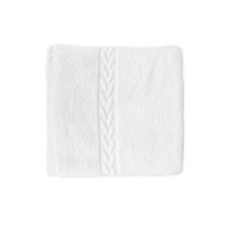 TEXTIL SUPER - TOALLA BLANCA MANO 600 GR/MT² JACQUARD LAUREL