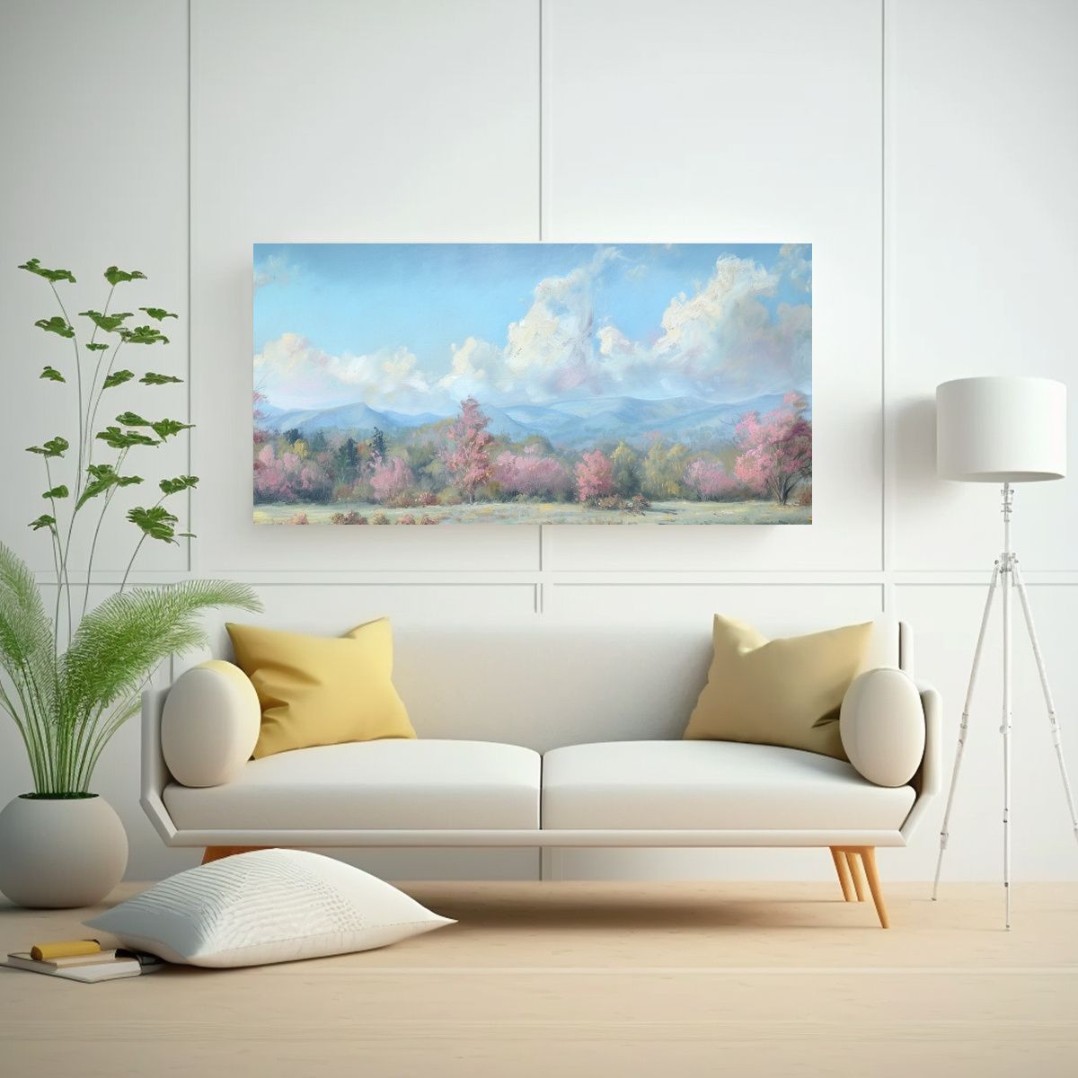 GENERICO - Paisaje Clásico Realista En Cuadro Patrón 120x60 Cm
