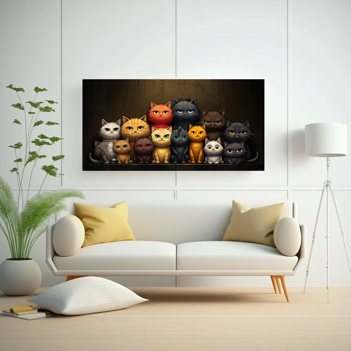 GENERICO - Venta De Arte Clásico Gatos En Un Montón De 120x60 Cm