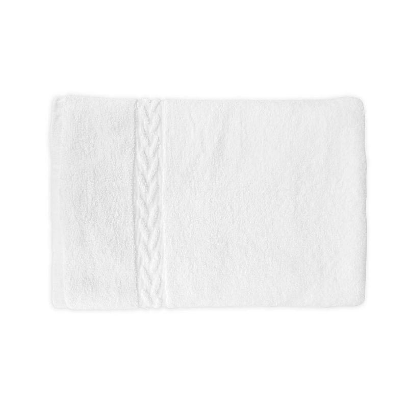 TEXTIL SUPER - TOALLA BLANCA BAÑO 600 GR/MT² JACQUARD LAUREL