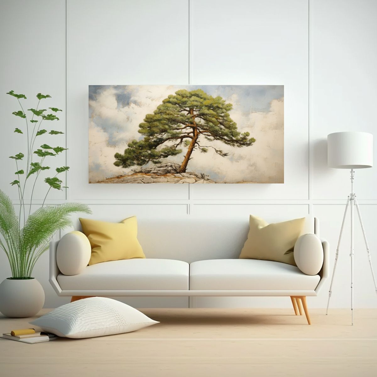 GENERICO - Pintura De Pino Abstracta En Estilo De óleo 140x70 Cm