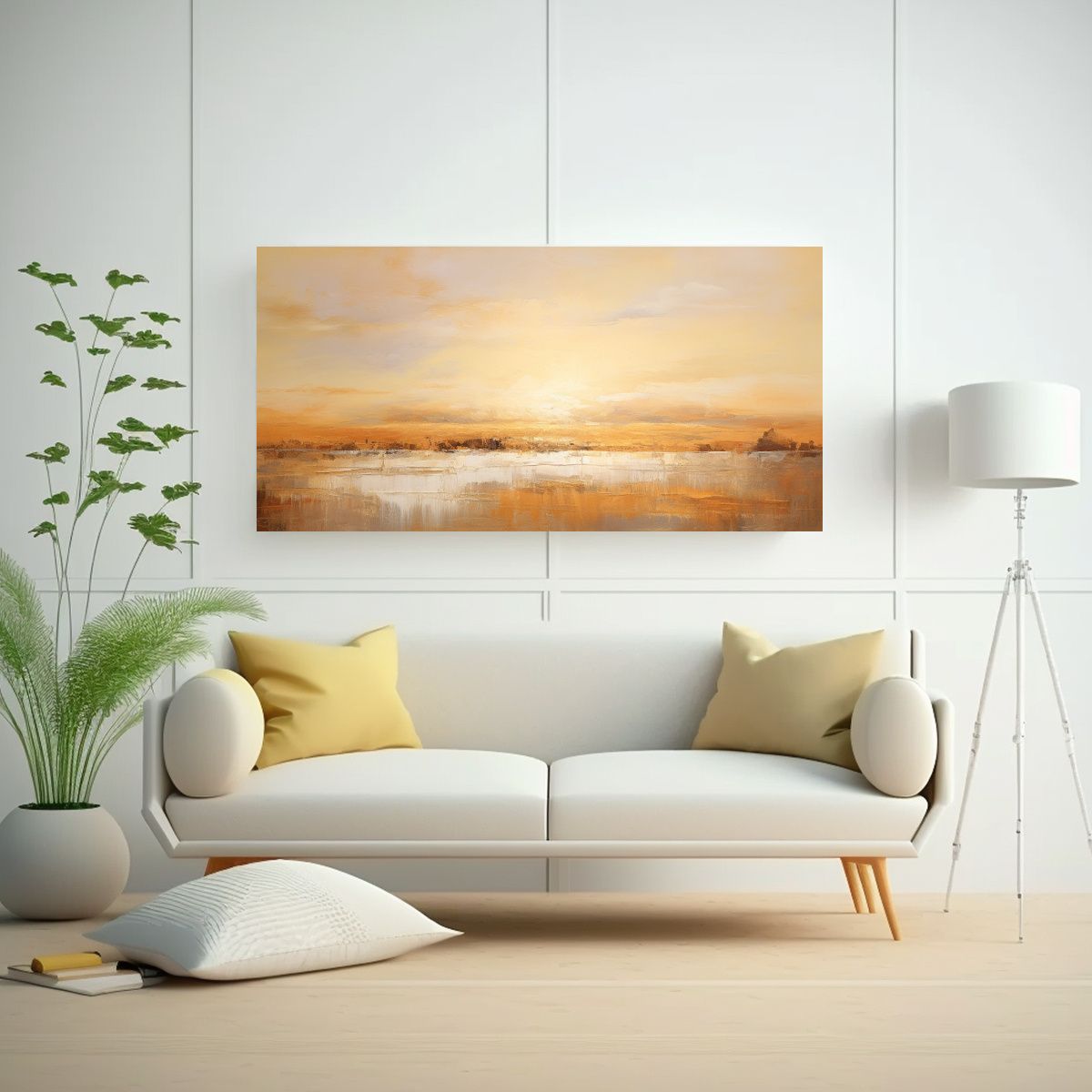 GENERICO - Cuadro Vintage Abstracto Paisaje Con Colores 120x60 Cm.