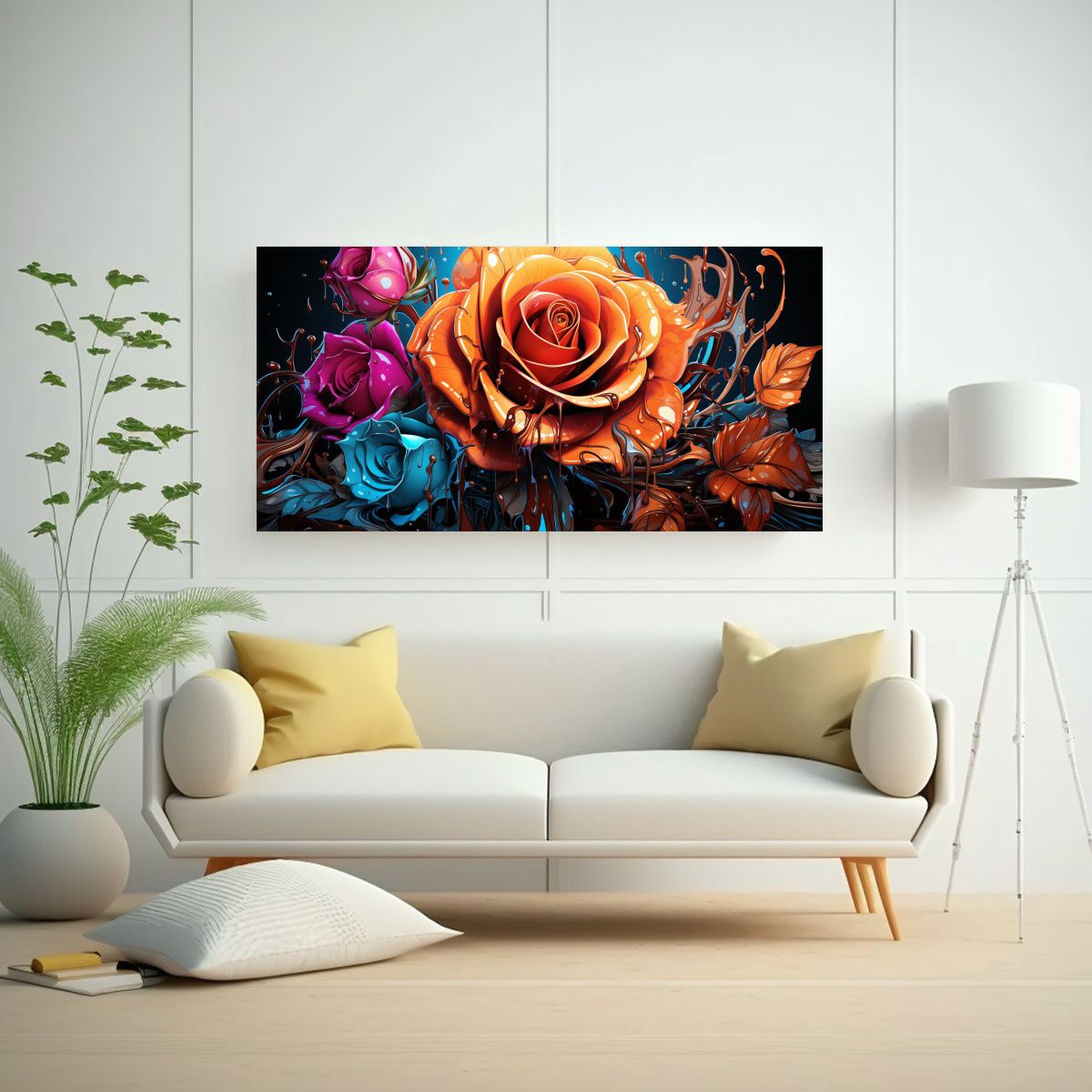 GENERICO - Arte De Pared Horizontal Multicolor Vibrante Con 140x70 Cm