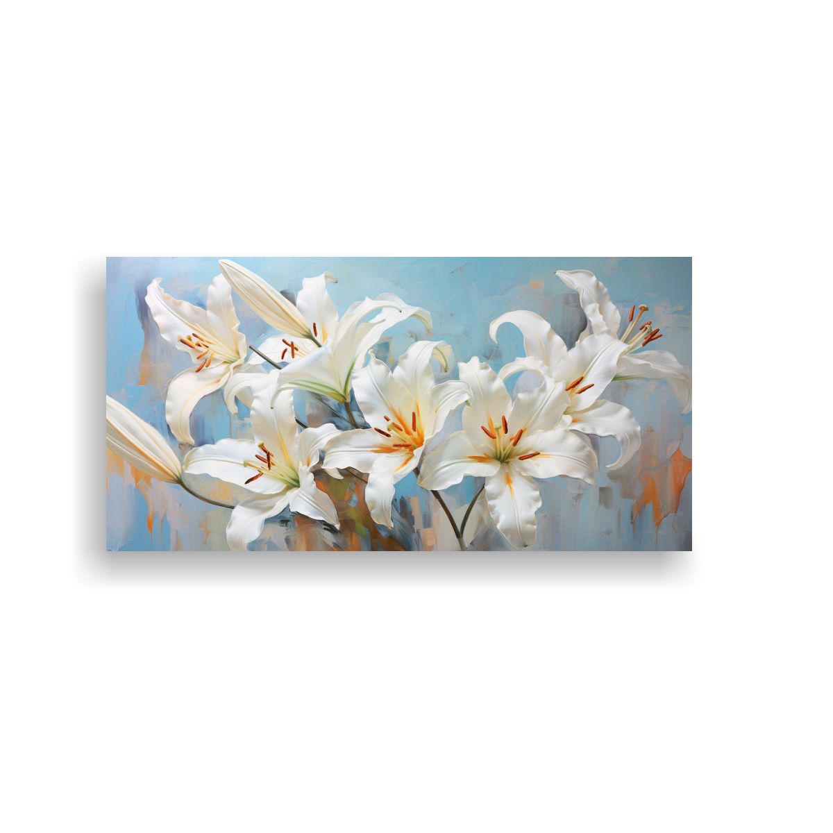 GENERICO - Pintura Abstracta Detallada De Lirios En Estilo 140x70 Cm