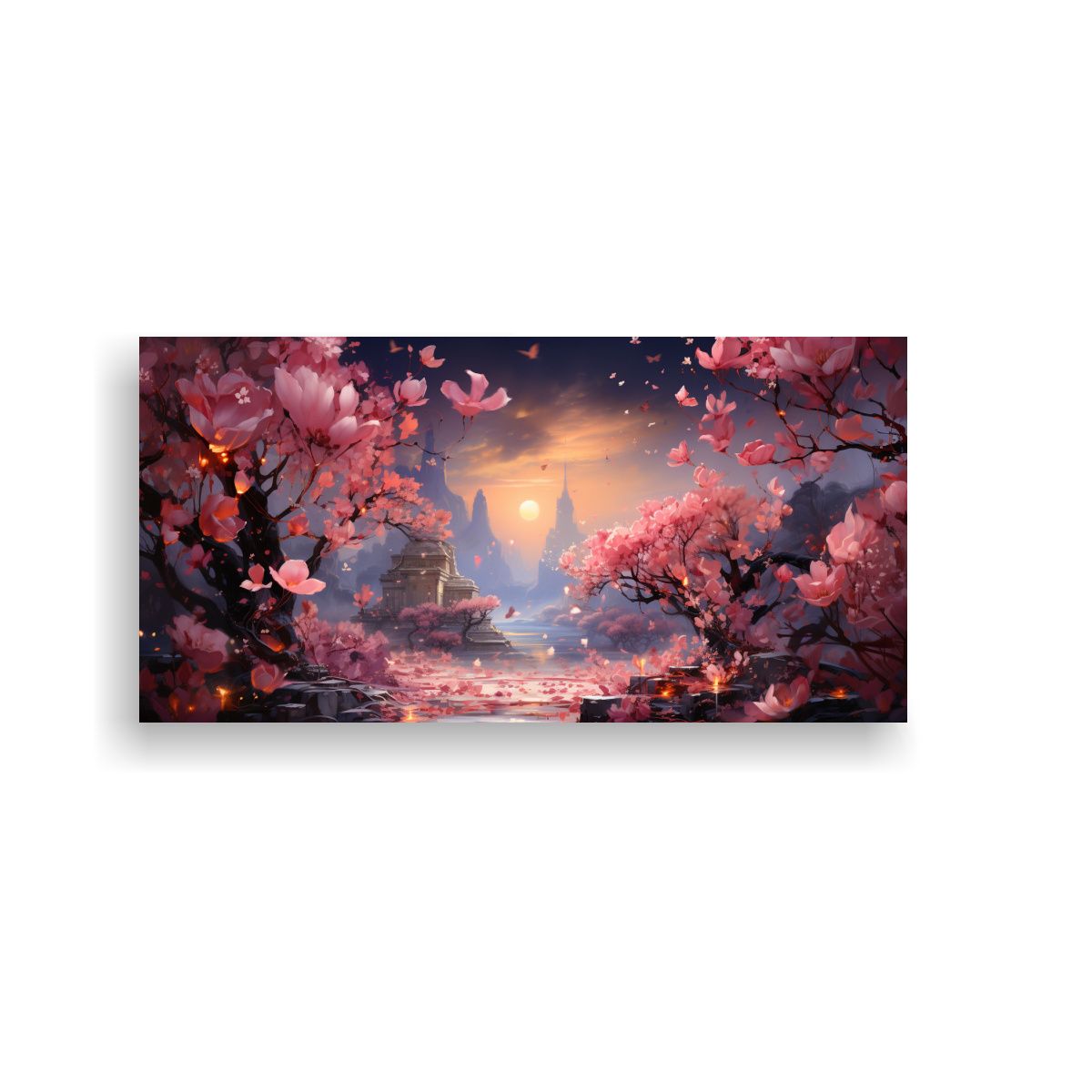 GENERICO - Pintura Decorativa De Delicadas Flores Rosas 120x60 Cm