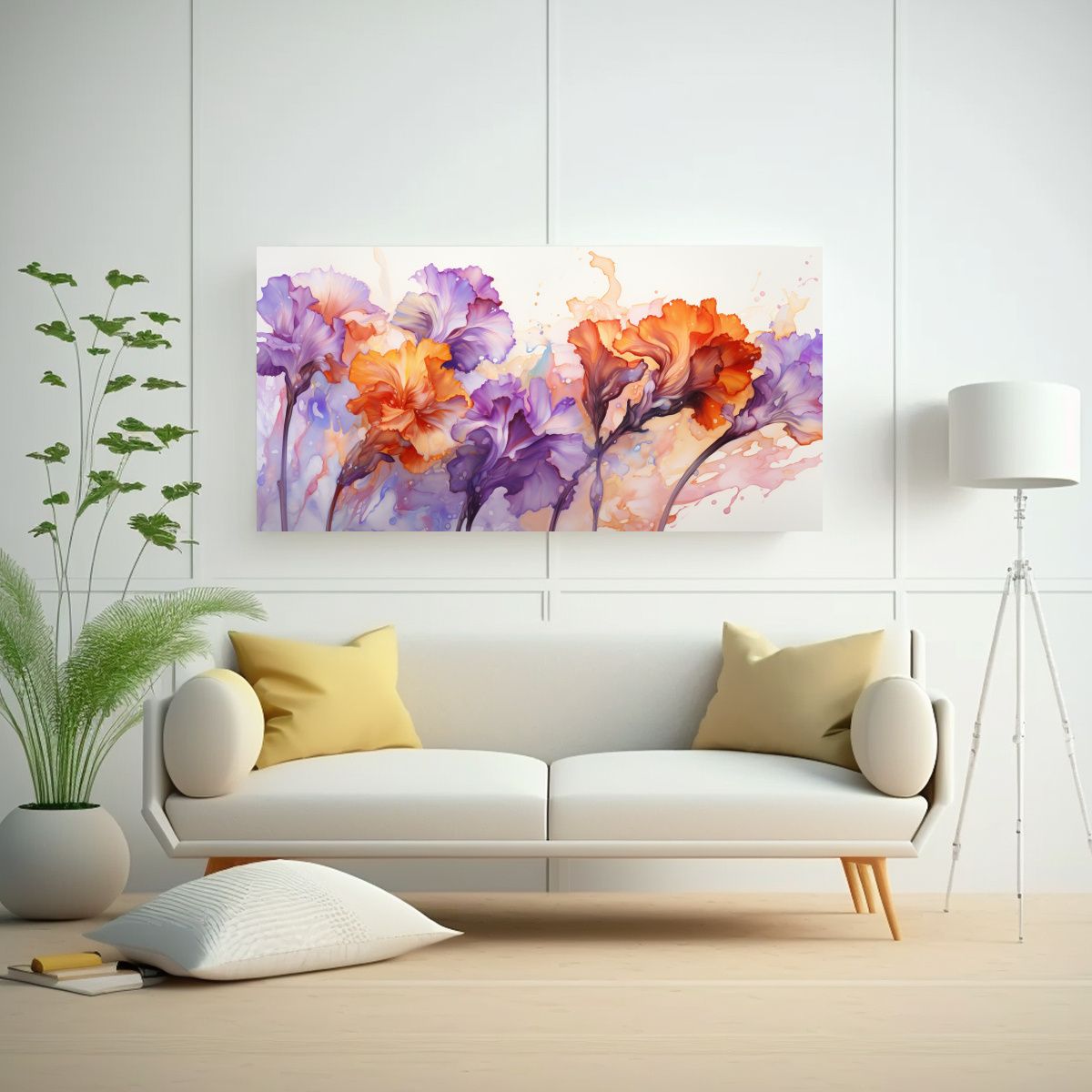 GENERICO - Pinturas Abstractas Clásicas Con Claveles 120x60 Cm