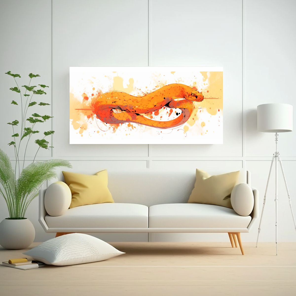 GENERICO - Cuadro Inspirador Rattlesnake En Colores Naranja 140x70 Cm
