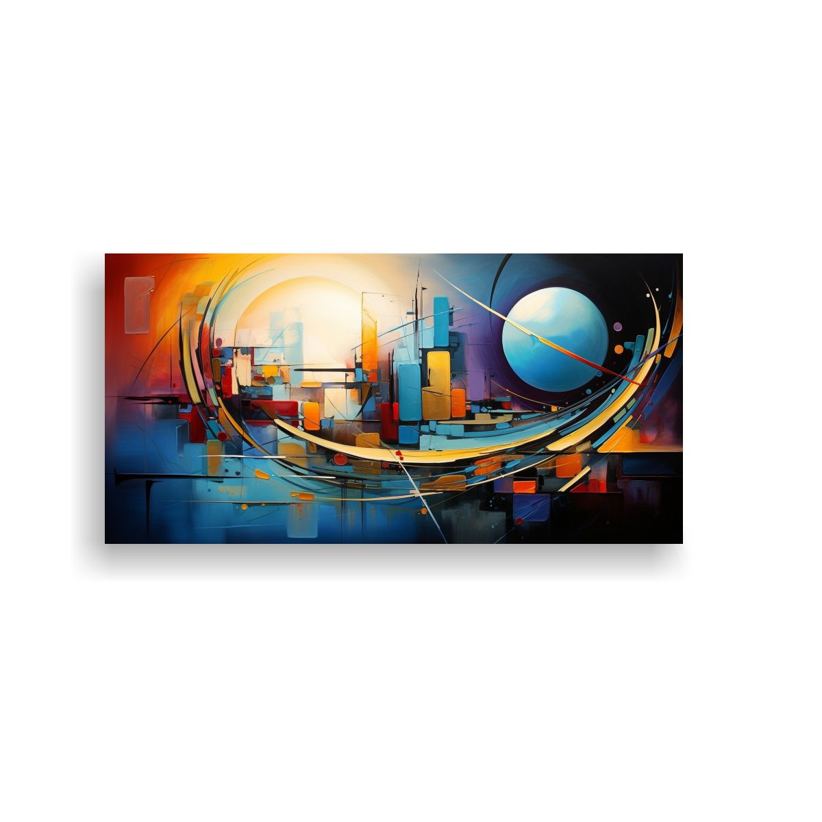 GENERICO - Cuadro Decorativo De Tela En Bastidor Abstracta 120x60 Cm