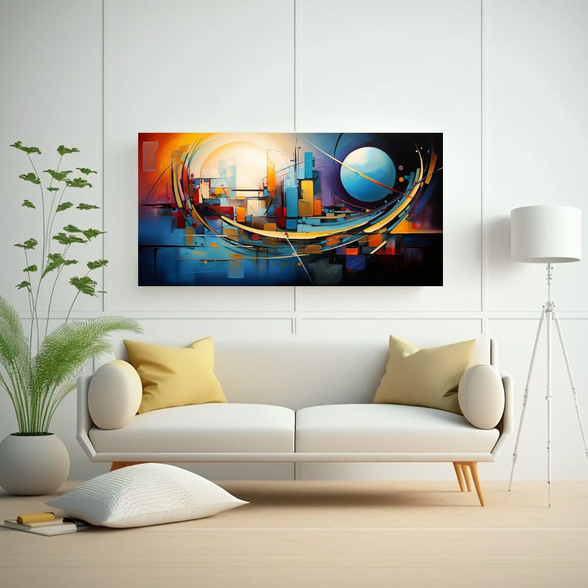 GENERICO - Cuadro Decorativo De Tela En Bastidor Abstracta 120x60 Cm