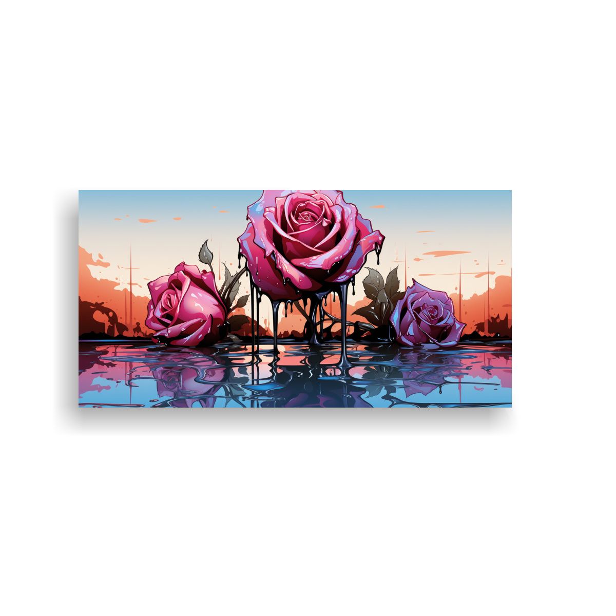 GENERICO - Cuadro Lienzo Impresionante En Tonos Cian Oscuro 120x60 Cm