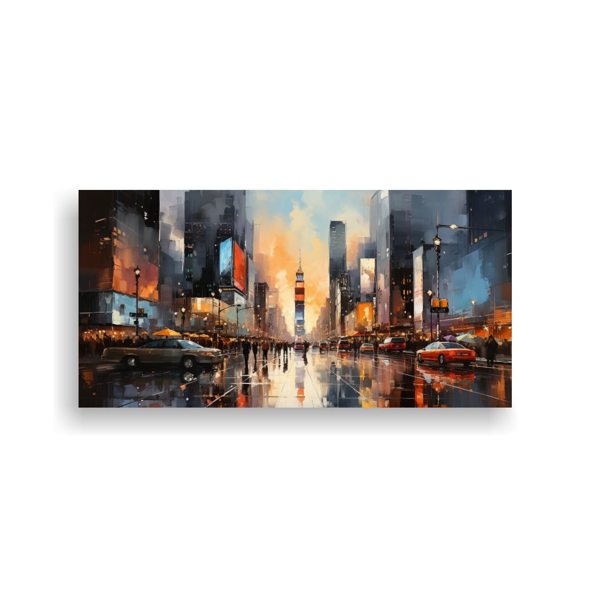 GENERICO - Cuadro Urbano En Varias Tonalidades Para 140x70 Cm