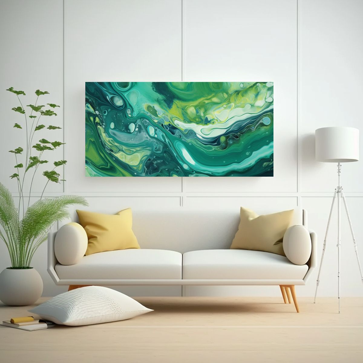 GENERICO - Pintura Decorativa Abstracta De Mármol Verde 120x60 Cm