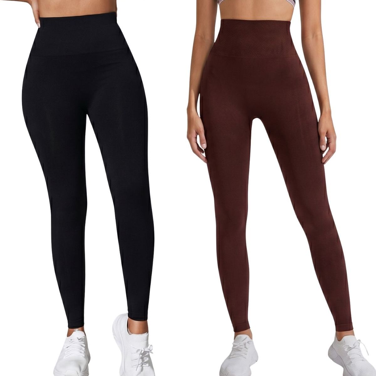 LOOK SHOP - Pack 2 Calzas Polar Sin Costura Mujer. Tiro Extra Largo 330