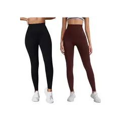 LOOK SHOP - Pack 2 Calzas Polar Sin Costura Mujer. Tiro Extra Largo 330