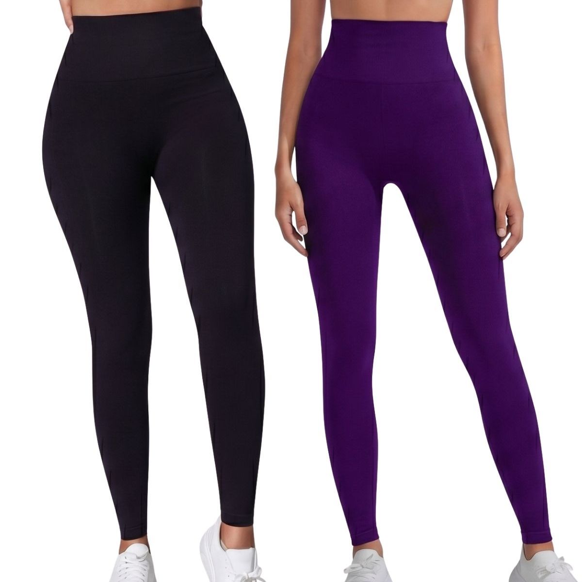 LOOK SHOP - Pack 2 Calzas Polar Sin Costura Mujer. Tiro Extra Largo 330
