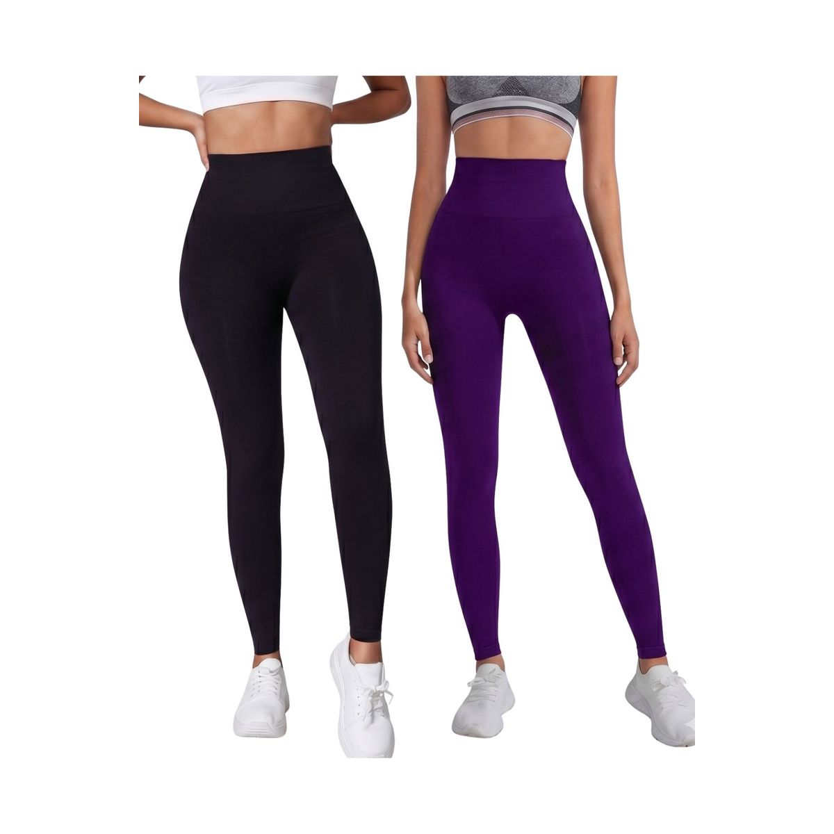 LOOK SHOP - Pack 2 Calzas Polar Sin Costura Mujer. Tiro Extra Largo 330
