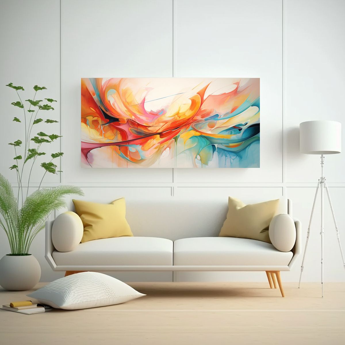 GENERICO - Pintura Decorativa Abstracta Inspirada En Cuentos 140x70 Cm