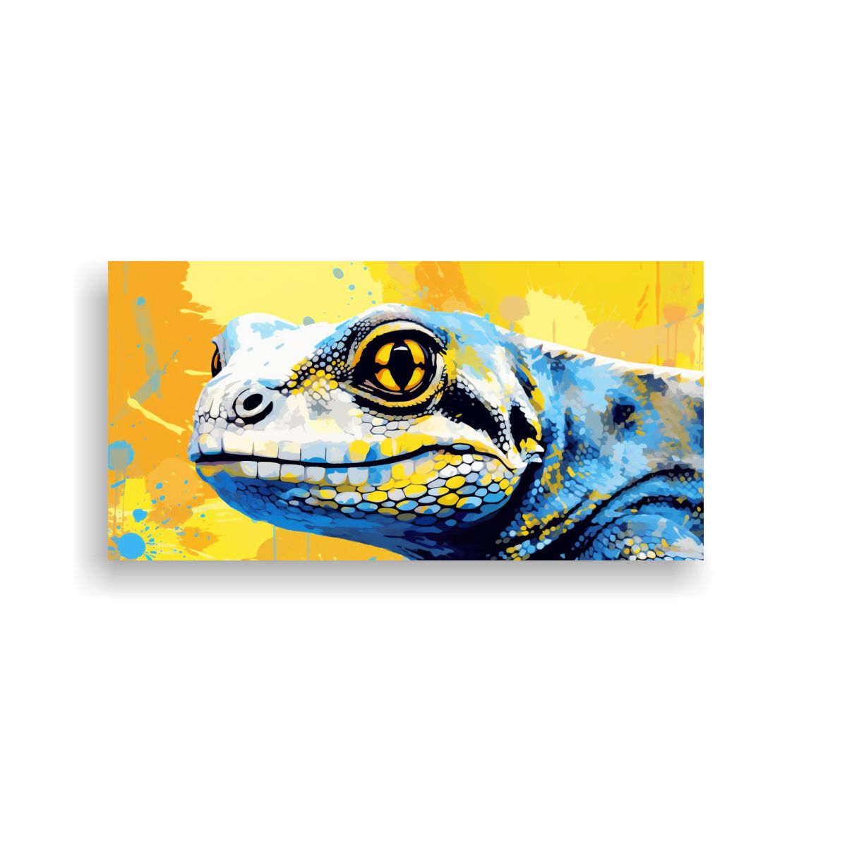 GENERICO - Reptil En Amarillo Y Azul Neo Pop Art Decorativo 140x70 Cm.