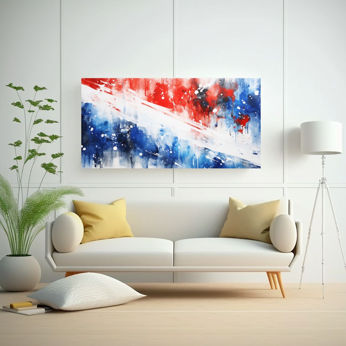 GENERICO - Cuadro Abstracto Bandera Noruega Naturaleza Viva 120x60 Cm.