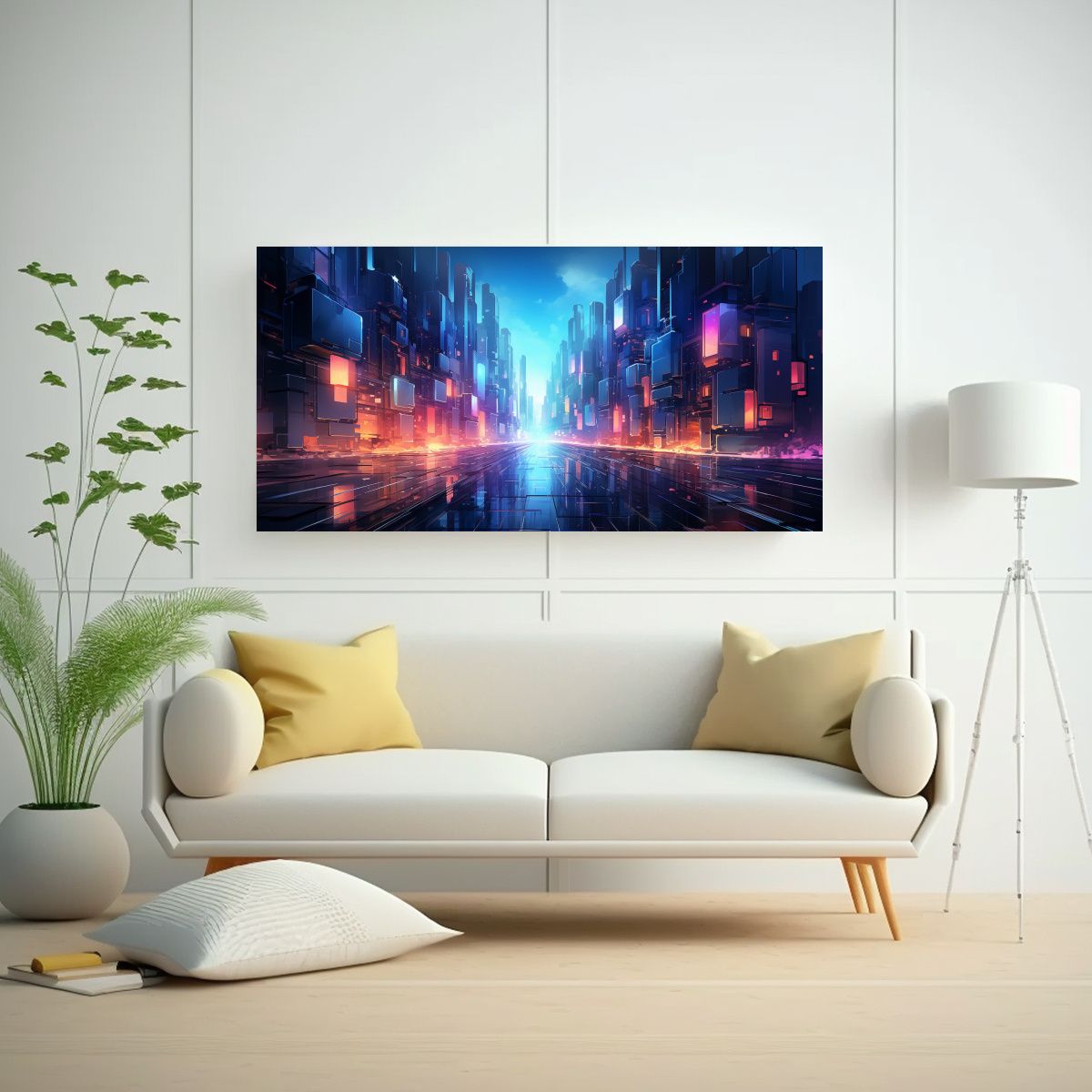 GENERICO - Pintura Abstracta Lienzo Inspiración Bastidor De 120x60 Cm