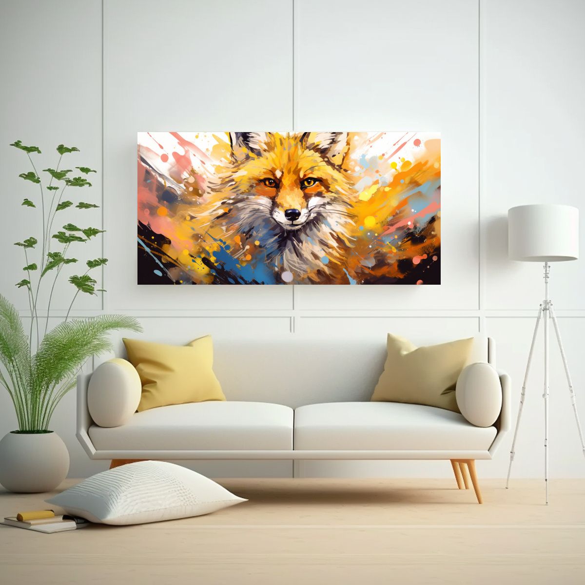 GENERICO - Pintura En Lienzo De Alta Calidad Zorro En 120x60 Cm