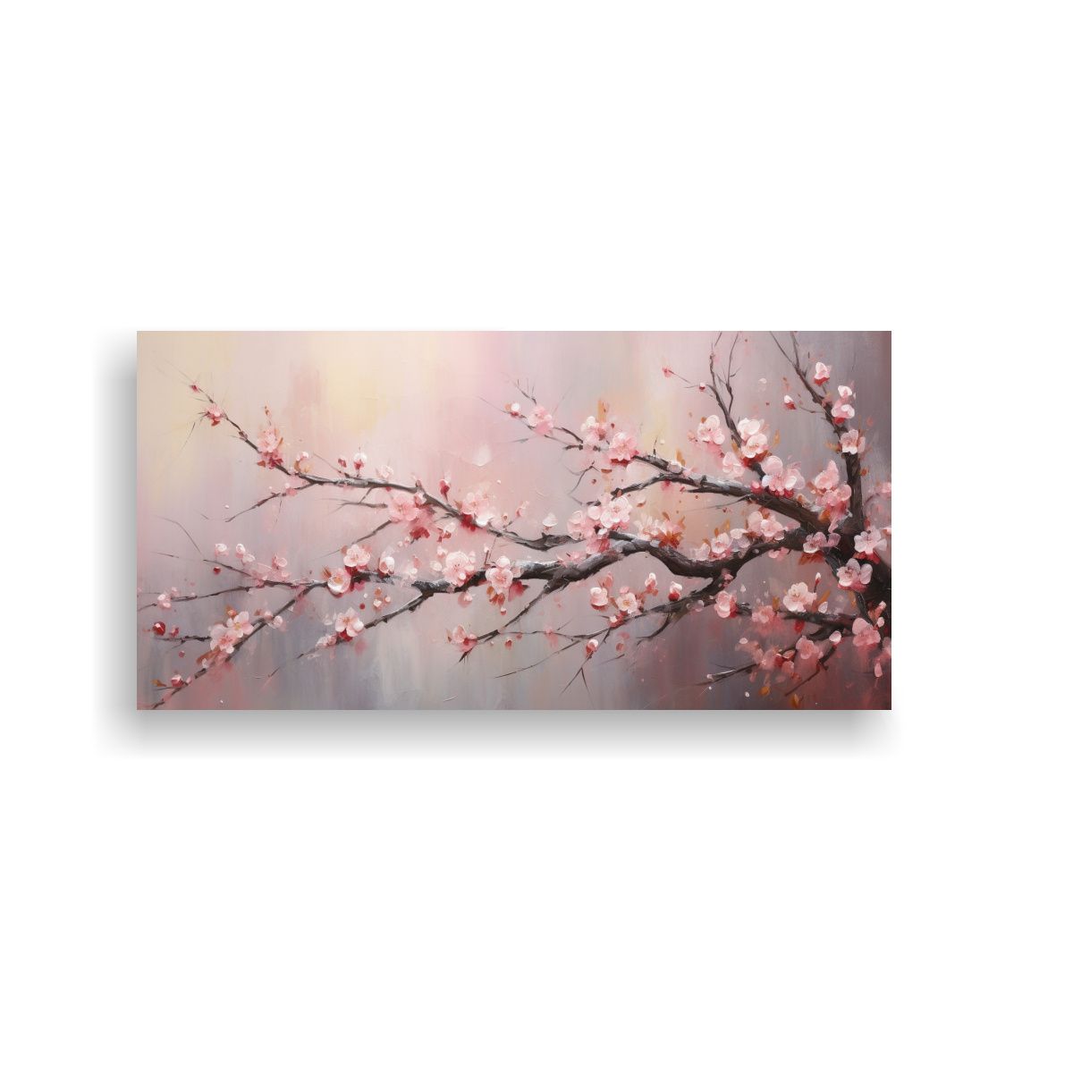 GENERICO - Pintura Abstracta De Flor De Cerezo O Sakura Con 120x60 Cm.