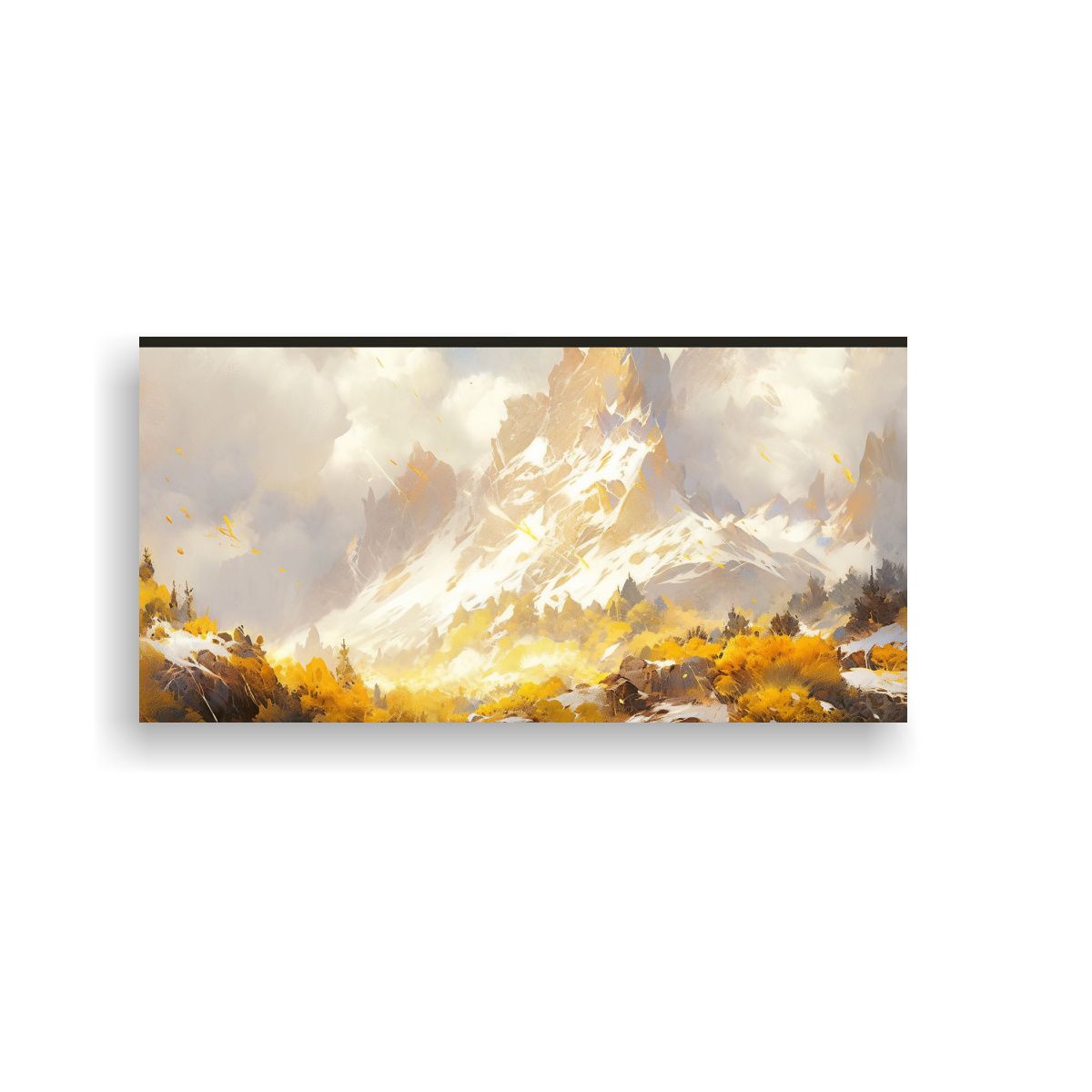 GENERICO - Pintura Abstracta Exclusiva Montañas Nevada Con 120x60 Cm