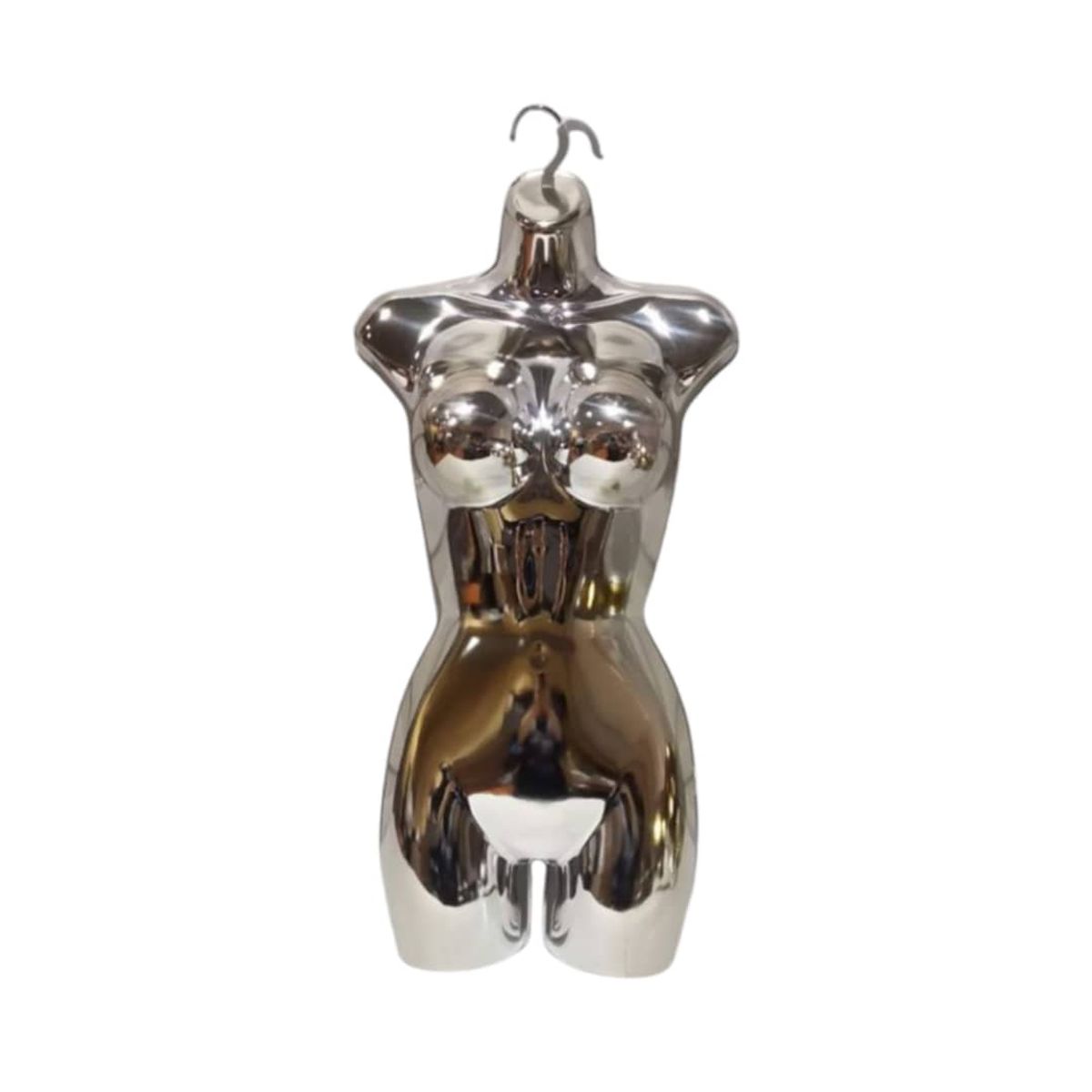 GENERICO - Maniquí Torso Exhibidor Medio Cuerpo Plateado Gms
