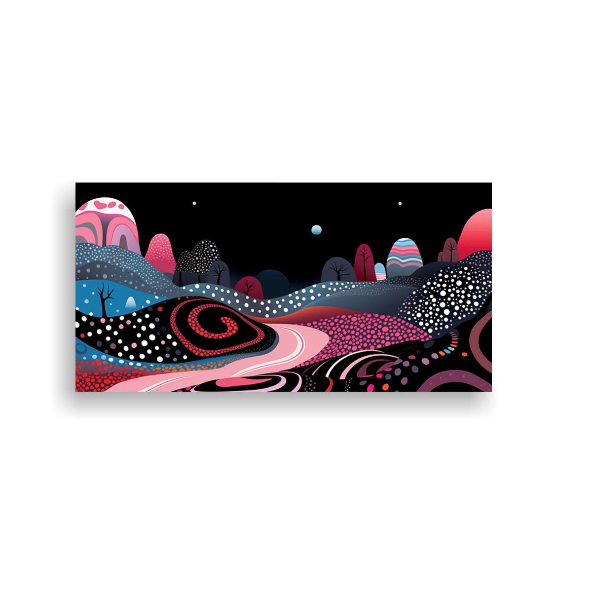 GENERICO - Cuadro Arte Pared Luna Por Yayoi Kusama Intenso 120x60 Cm