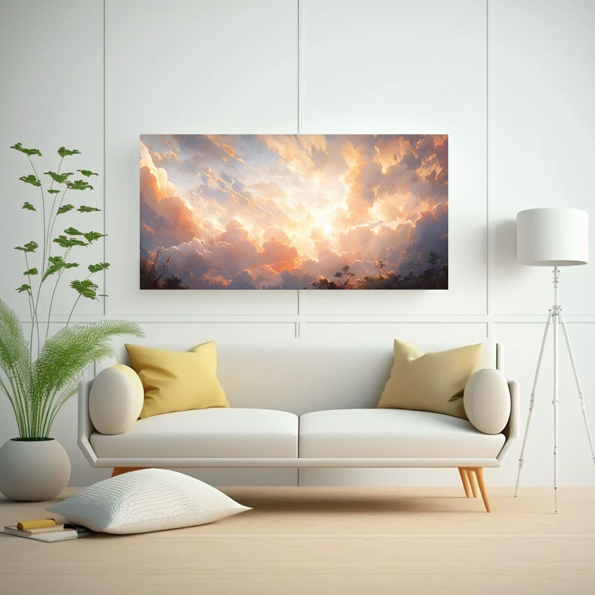 GENERICO - Cuadro Abstracto Amanecer Hermoso En Tonos 120x60 Cm